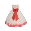 Wedding Pageant Rose Flower Petals Tulle Ivory Flower Girl Dress Toddler Recital 302T 16 view 1