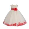 Wedding Pageant Rose Flower Petals Tulle Ivory Flower Girl Dress Toddler Recital 302T 16 view 2