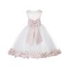Wedding Pageant Rose Flower Petals Tulle Ivory Flower Girl Dress Toddler Recital 302T 2 view 1