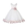 Wedding Pageant Rose Flower Petals Tulle Ivory Flower Girl Dress Toddler Recital 302T 2 view 2