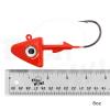 Qty 2 Fish WOW! 8oz Shad Jig Head 32786 MUSTAD Hook 2X Strong 10/0 Black Nickel Hooks Jigheads - Red view 3