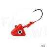Qty 2 Fish WOW! 8oz Shad Jig Head 32786 MUSTAD Hook 2X Strong 10/0 Black Nickel Hooks Jigheads - Red view 4