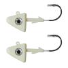 Qty 2 Fish WOW! 8oz Shad Jig Head 32786 MUSTAD Hook 2X Strong 10/0 Black Nickel Hooks Jigheads - Glow in The Dark view 1