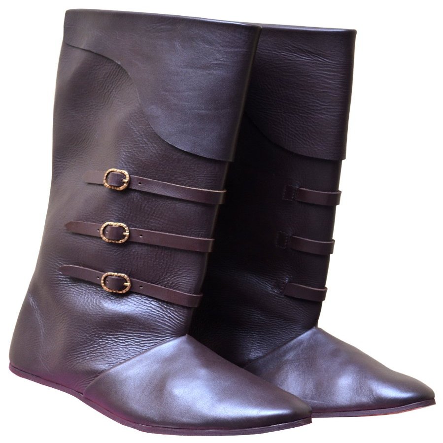 Allbeststuff Medieval Long Boots Re Enactment Shoes (Brown, 9)