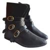 Allbeststuff Medieval Shoes 3 Brass Buckle Shoes Renaissance Boot (Black, 7) view 1