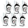 FINGER TEN Premium Cabretta Leather Golf Gloves Men 6 Pack for Right Left Handed Golfer, Comfortable Glove with All Weather Grip for Left Right Hand Size S M ML L XL (White-6 Pack, Medium, Right) view 1