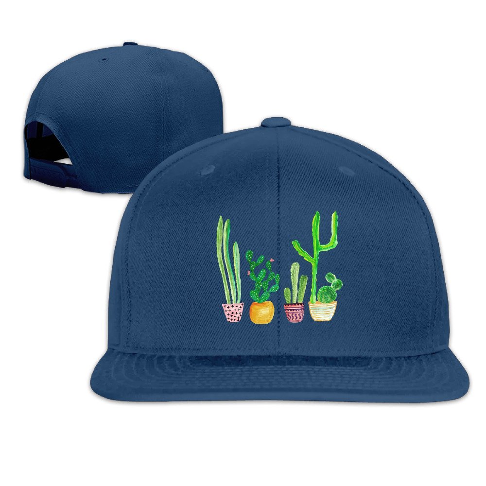 Co Ootdiy Snapback Cute Cartoon Cactus Trucker Cap Hat Navy