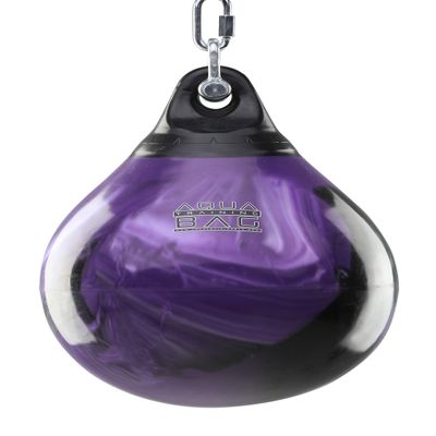 Aqua Training 75 lb. Punching Bag, 15" Water Filled Teardrop Shape for Boxers of All Skill Levels, Thick Vinyl Construction, Ceiling Mount or Stand Compatible, UV Resistant, Purple Crush 2020136434