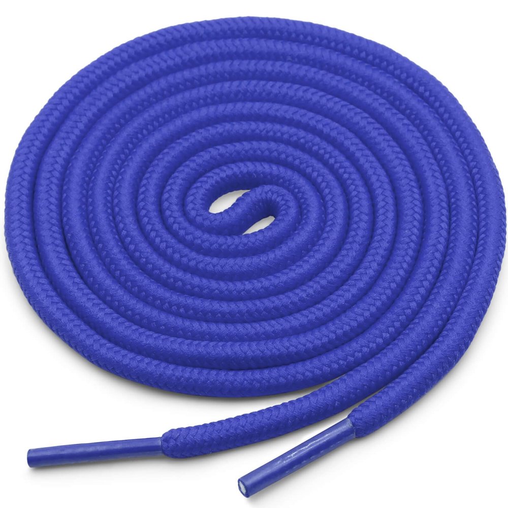 YJRVFINE Round Shoe Laces for Sneakers: Boot Hiking Athletic Sapphire Blue Shoelaces for Men&Women - 2 Pairs 67 Inch