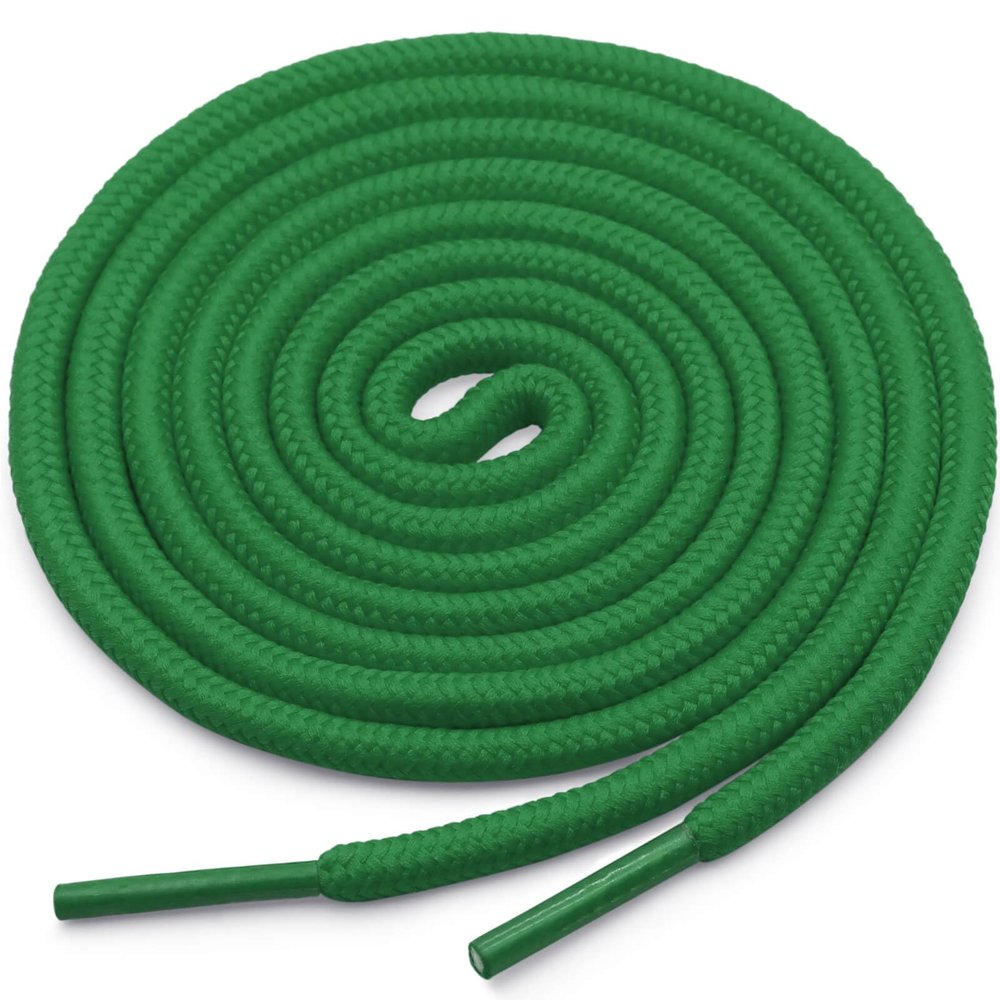 YJRVFINE Round Shoe Laces for Sneakers: Boot Hiking Athletic Dark Green Shoelaces for Men&Women 2 Pairs 51 Inch