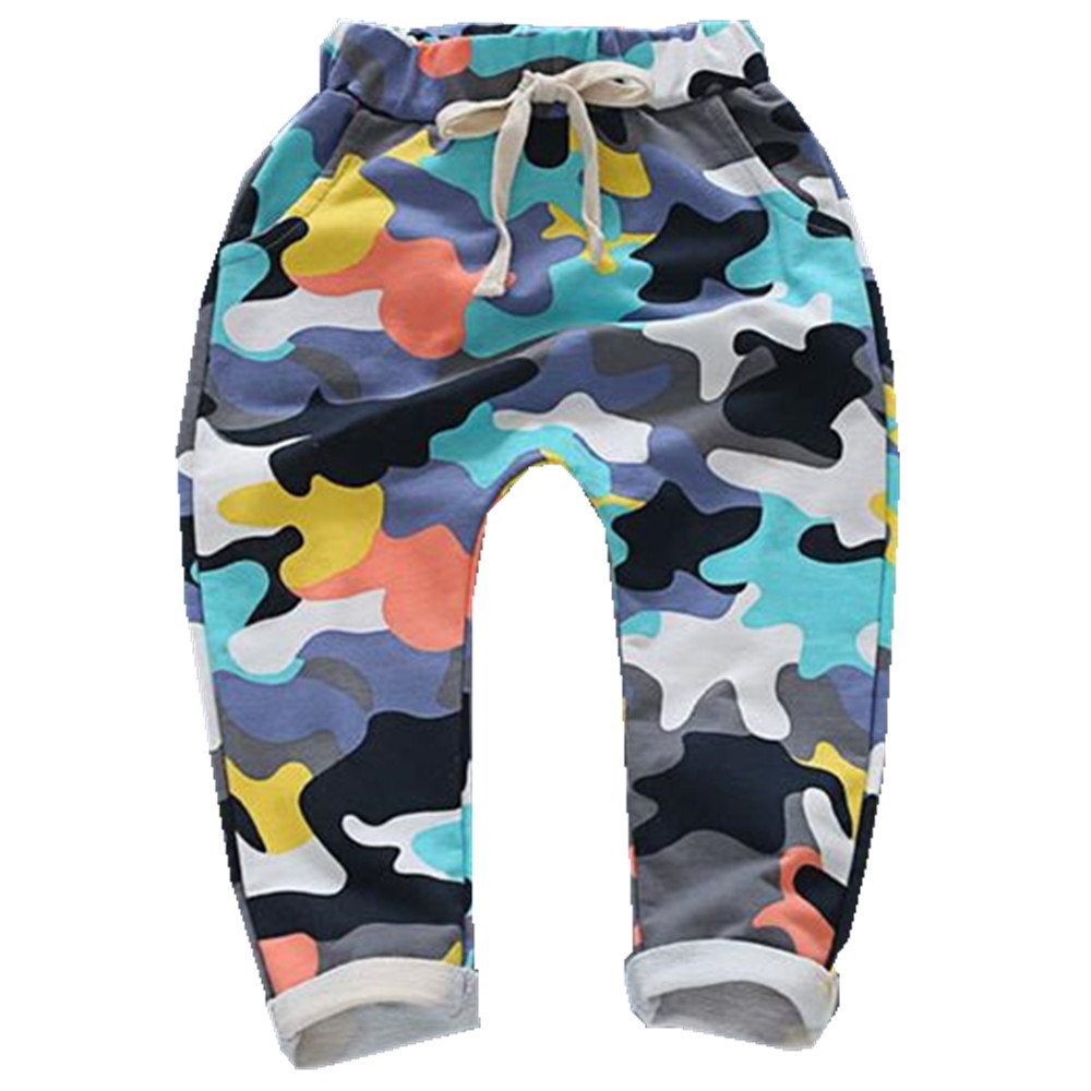 Ding-dong Baby Kid Boys Camouflage Harem Pants(Yellow,3T)
