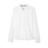 French Toast Little Girls Long Sleeve Stretch Pique Polo, White, XS view 3
