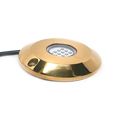 Pactrade Marine 2SETS White Cree LED Underwater SS316 Gold Housing Surface Mount