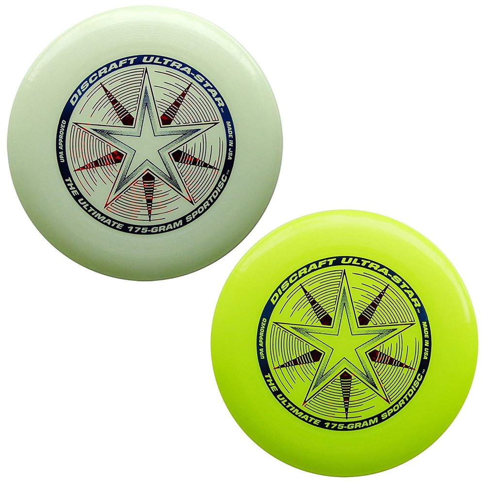 Discraft 175 gram Ultra Star Sport Disc - 2 Pack (Yellow & Glow)