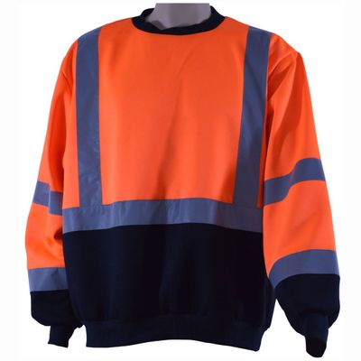 Petra Roc OBCSW-C3-M Sweatshirt Crew Neck Orange/Black Two Tone, ANSI Class 3, M