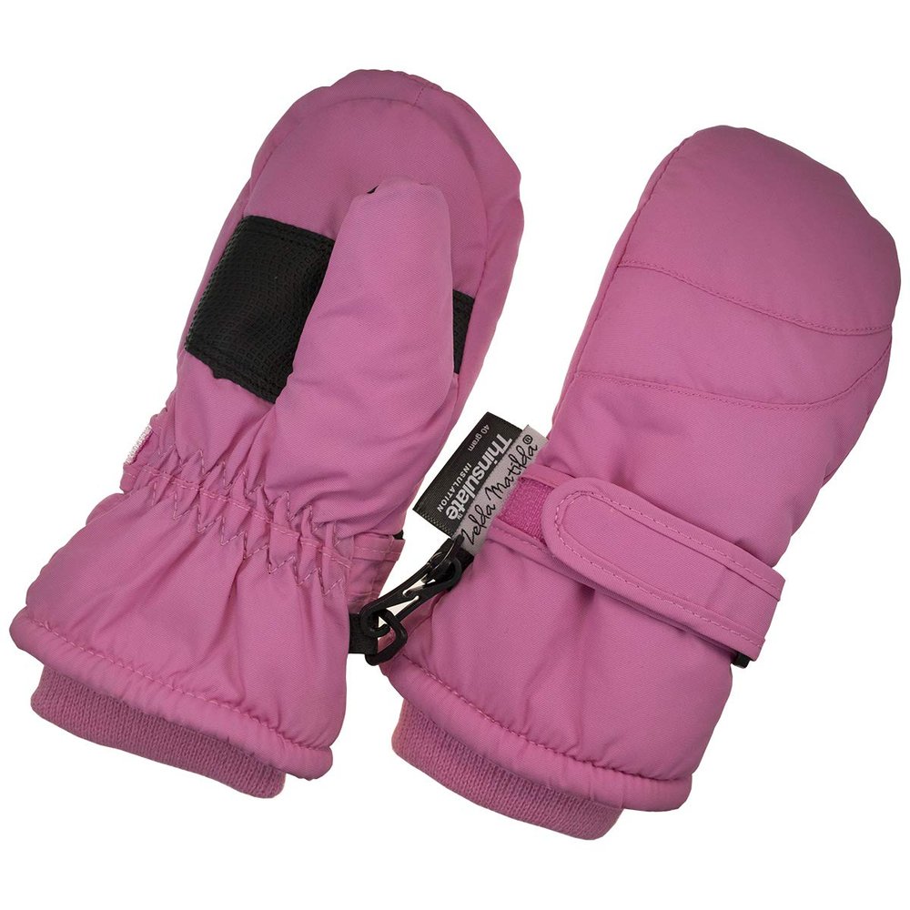 Children Toddlers and Baby Mittens Made With Thinsulate,and Fleece - Winter Waterproof Gloves By Zelda Matilda, Dark Pink, 3 - 4 Years