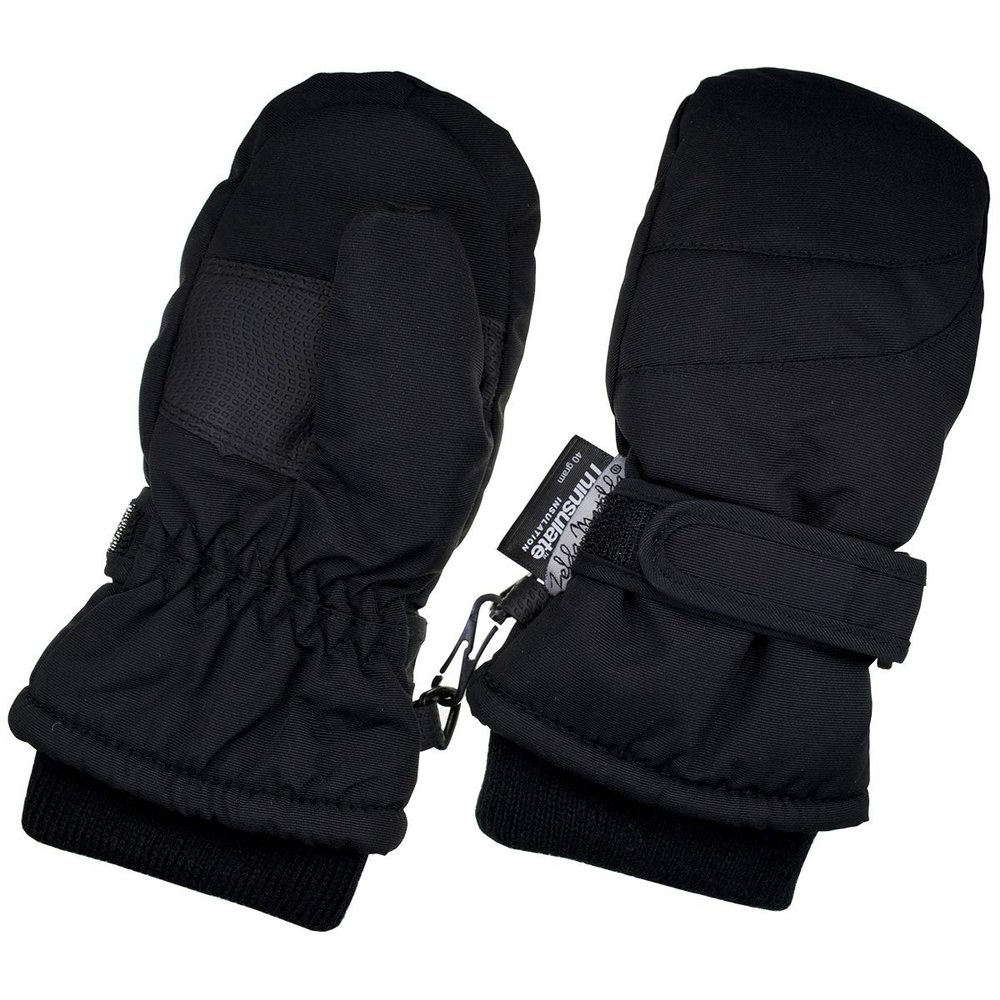 Children Toddlers and Baby Mittens Made With Thinsulate,and Fleece - Winter Waterproof Gloves By Zelda Matilda, Black, 3 - 4 Years
