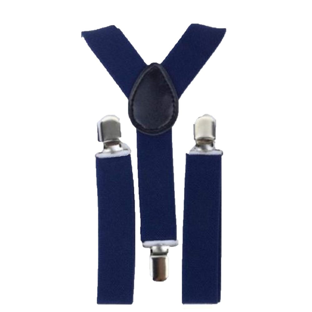JYS Lovely Kids Boys Girls Elastic Adjustable Y-Back Suspender - Navy Blue