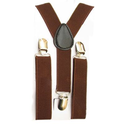 JYS Lovely Kids Boys Girls Elastic Adjustable Y-Back Suspender - Coffee