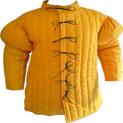 Allbeststuff Gambeson with Padded Shoulders 15th Century ABS (Yellow, 59)