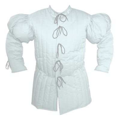 Allbeststuff Gambeson with Padded Shoulders 15th Century ABS (White, 54)