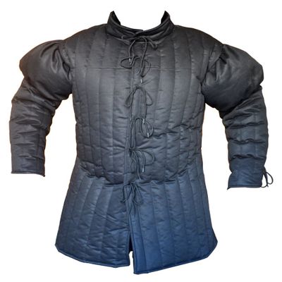 Allbeststuff Gambeson with Padded Shoulders 15th Century ABS (Black, 49)