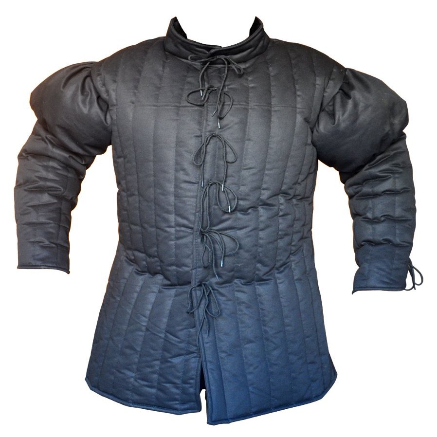Allbeststuff Gambeson with Padded Shoulders 15th Century ABS (Black, 59)