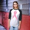 shop4ever Pink Breast Cancer Ribbon Baseball Shirt Support Awareness Raglan Tee Shirts Medium White/Black view 4