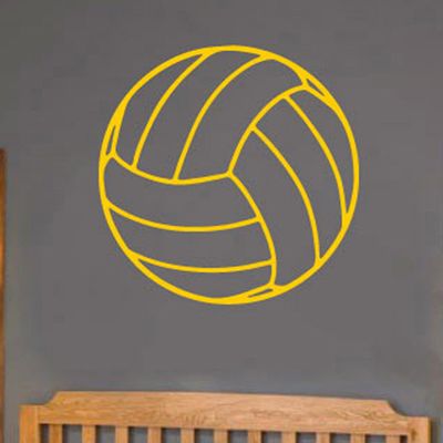 Water Polo Ball Wall Decals Stickers, Yellow, 60''