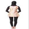 GladThink Womens Muslim Burkini 3-Pieces Flower Printing Swimsuit Black XS view 3
