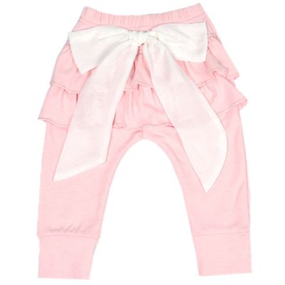 Ding-dong Baby Girls Bowknot Princess Lacework Pants(Pink,3T)