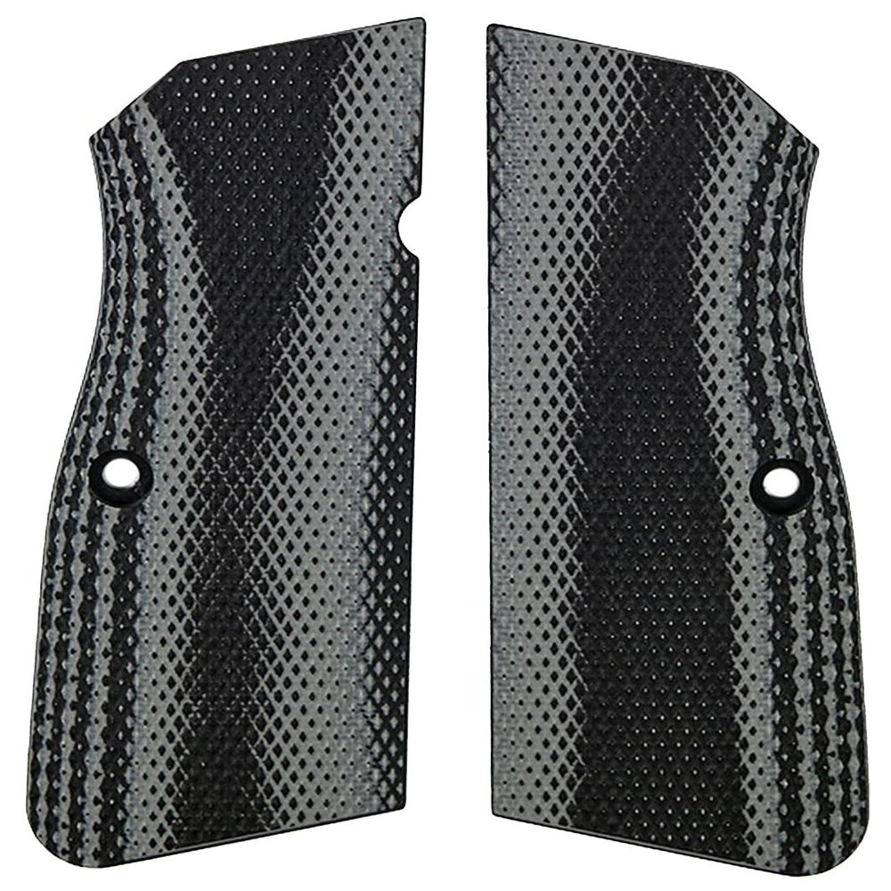 LOK Grips Browning Hi-Power | SA-35 Thin Checkered G10 (Gray/Black)