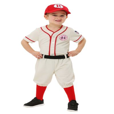 Fun Costumes Kid's Toddler A League of Their Own Jimmy Dugan Coach Costume Baseball Player Costume - Red - 4T
