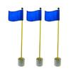 Crestgolf 3Sets Backyard Practice Golf Hole Pole Cup Flag Stick, 3 Section,Golf Putting Green Flagstick (Blue) view 1