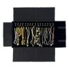UnionPlus Velvet Travel Jewelry Roll Bag Organizer for Necklace, Elastic Band and Anti-winding, Black view 1
