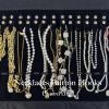 UnionPlus Velvet Travel Jewelry Roll Bag Organizer for Necklace, Elastic Band and Anti-winding, Black view 2
