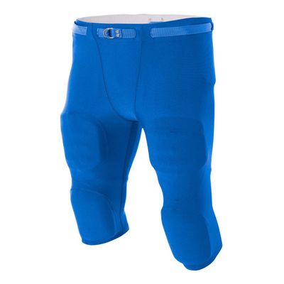 A4 Sportswear Adult XL (Waist 35/Inseam 16) Royal Blue Football Pants Flyless, Built-in Pad Holder