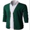 H2H Mens Casual Slim Fit Basic Designed Cotton Cardigan, CMOCAL012-GREEN, US XL (Asia 2XL) view 4