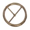 2 3/4" (70 mm) Single Prong Round Circle Center Bar Belt Buckle Color: Antique Brass view 2