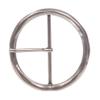 2 3/4" (70 mm) Single Prong Round Circle Center Bar Belt Buckle Color: Antique Silver view 1