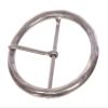 2 3/4" (70 mm) Single Prong Round Circle Center Bar Belt Buckle Color: Antique Silver view 2