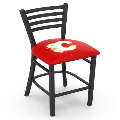 HBS L004 Calgary Flames 30" Stationary Bar Stool with Black Wrinkle Finish