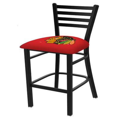 HBS L004 Chicago Blackhawks 25" Stationary Counter Stool with Black Wrinkle Finish