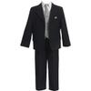 HBDesign Boys'2 Piece 3 Button Notch Lapel Slim Trim Fit Casual Boy Suite Black view 1