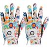 FINGER TEN Stylish Kids Golf Gloves 2 Pack for Left or Right Hand, All Weather Grip & Breathable Durable & Funny Design for Boys Girls Junior Youth Toddler (White&Black, Medium, Left) view 1