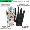 FINGER TEN Stylish Kids Golf Gloves 2 Pack for Left or Right Hand, All Weather Grip & Breathable Durable & Funny Design for Boys Girls Junior Youth Toddler (White&Black, Medium, Left) view 2