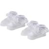 EPEIUS Baby-Girls Eyelet Frilly Lace Socks Toddler Girl Princess Ankle Socks (Pack of 2) 12-24 Months White,Toddler Shoe Size 5-9 view 1
