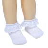 EPEIUS Baby-Girls Eyelet Frilly Lace Socks Toddler Girl Princess Ankle Socks (Pack of 2) 12-24 Months White,Toddler Shoe Size 5-9 view 3