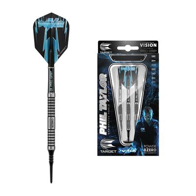 Target Darts Phil Taylor Power 8-Zero 16G 80% Tungsten Soft Tip Darts Set,Silver
