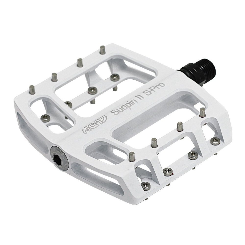 Parent Title, Unisex, NC-17 Sudpin II S-Pro CNC Plattform Pedale / Fahrrad Pedale MTB / Mountainbike Pedal / BMX Pedal / 12mm Bushing und Kugellager / Cr-Mo Achse / Farbe Wei, white, One Size
